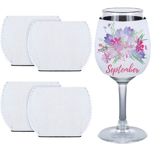 Custom Logo Printed Cup Sleeve Koozy Sublimation Blank Neoprene Wine Glass Sleeve Insulator Cover Holder Drink Coozy Beer Cooler