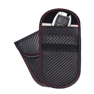 Signal Blocker Faraday Bag For Key Fob Faraday Cage Protector Anti-Hacking Anti-Theft Pouch Carbon Fiber Car RFID Signal Block