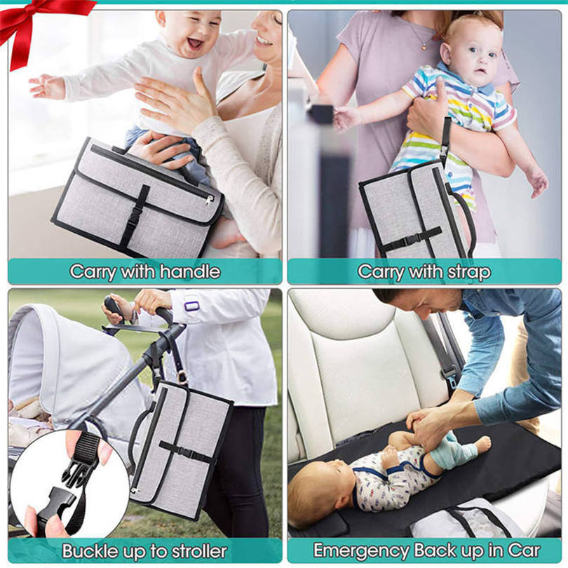 Custom Polyester Diaper Bag Sac A Langer Pour Bebe Foldable Changing Mat Storage Handbag For Outdoor Babi Bed Bag Mummy Tote Bag