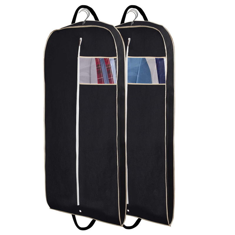 Custom Size Hanging Garment Bag For Travel Non Woven Fabric Breathable Clothes Dust Cover With Zipper Wedding Dress Suit Bags