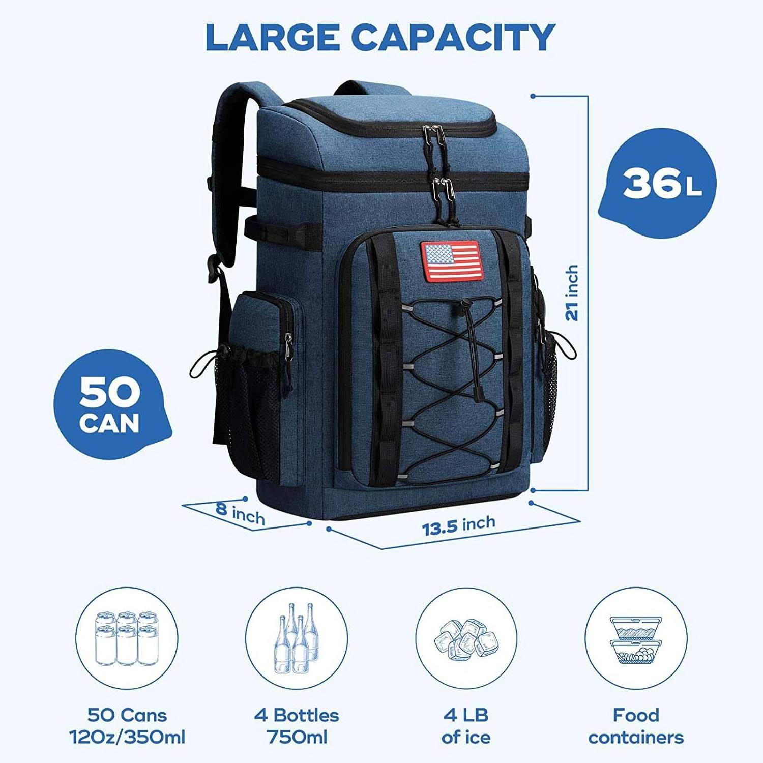 OEM Nylon Cooler Backpack For Outdoor Picnic Thermal Insulation Bags to Keep Food Drink Cold Refrigerate Ice Bagpack Lunch Bags