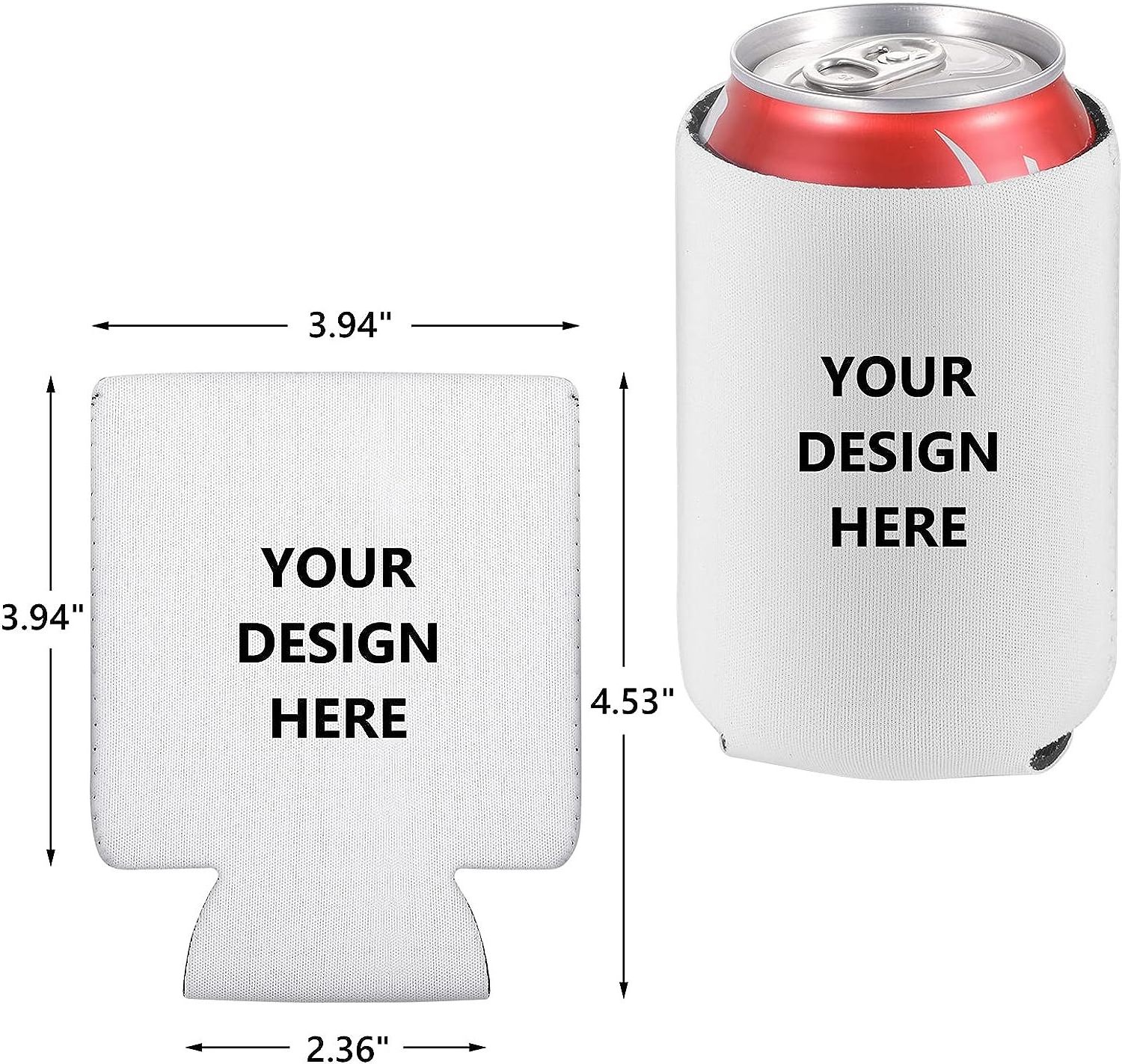 Neoprene Can Coozies Sublimation Blank Drink Sleeve Koozy Customized Stubby Holder Beer Can Cover Wit Foldable Soft Can Cooler