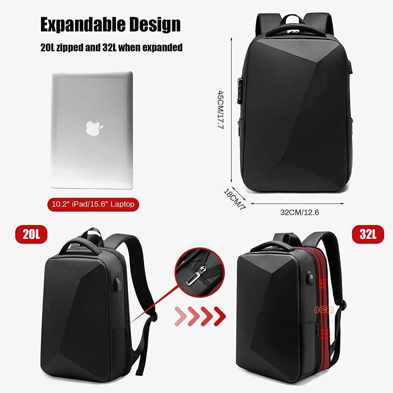 Custom Laptop Backpack EVA Waterproof School Student Bagpack 15.6 Inches Computer Rucksack Anti Theft Business Travel Back Pack