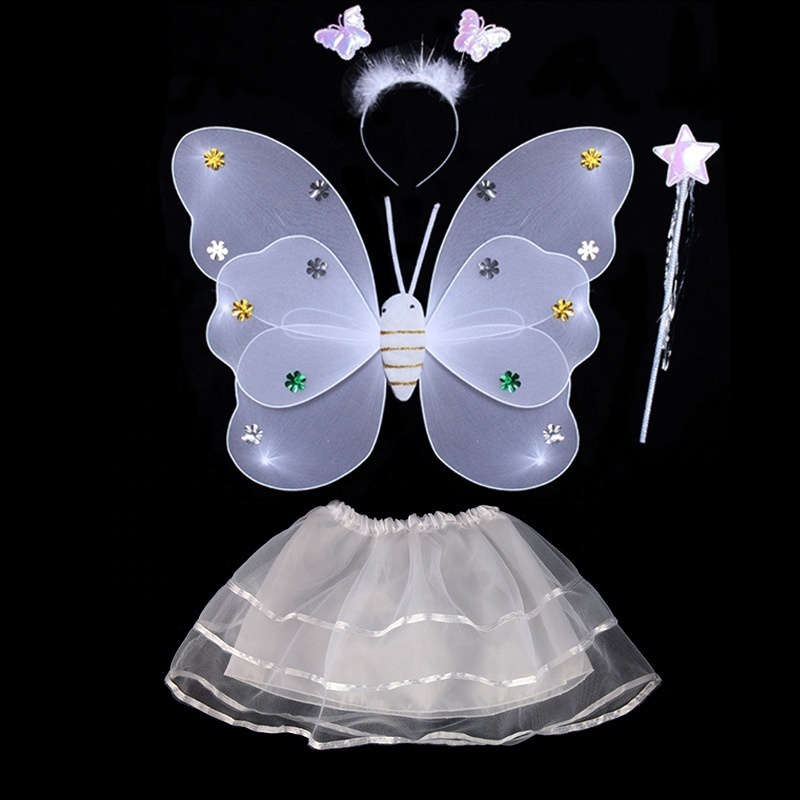 Tutu Fancy Dress Hair Hoop Fairy Princess LED Flashing Kids Costumes