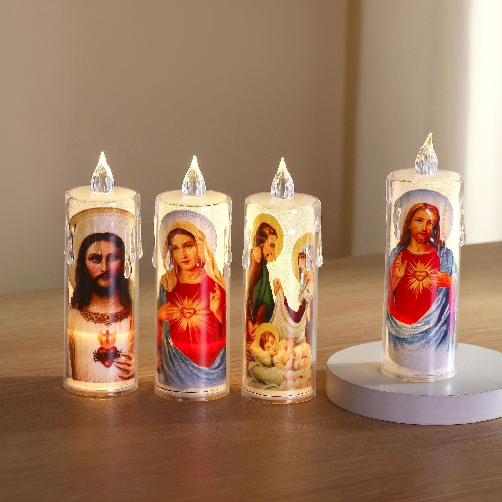 Acrylic Religious Festival Prayer LED Candles Long