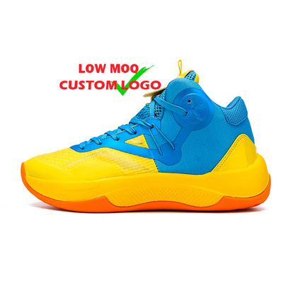 Cheap Wholesale Shoes in China Yellow Basketball Style Custom Shoes Athlet Gym Printing Fashion Sneakers