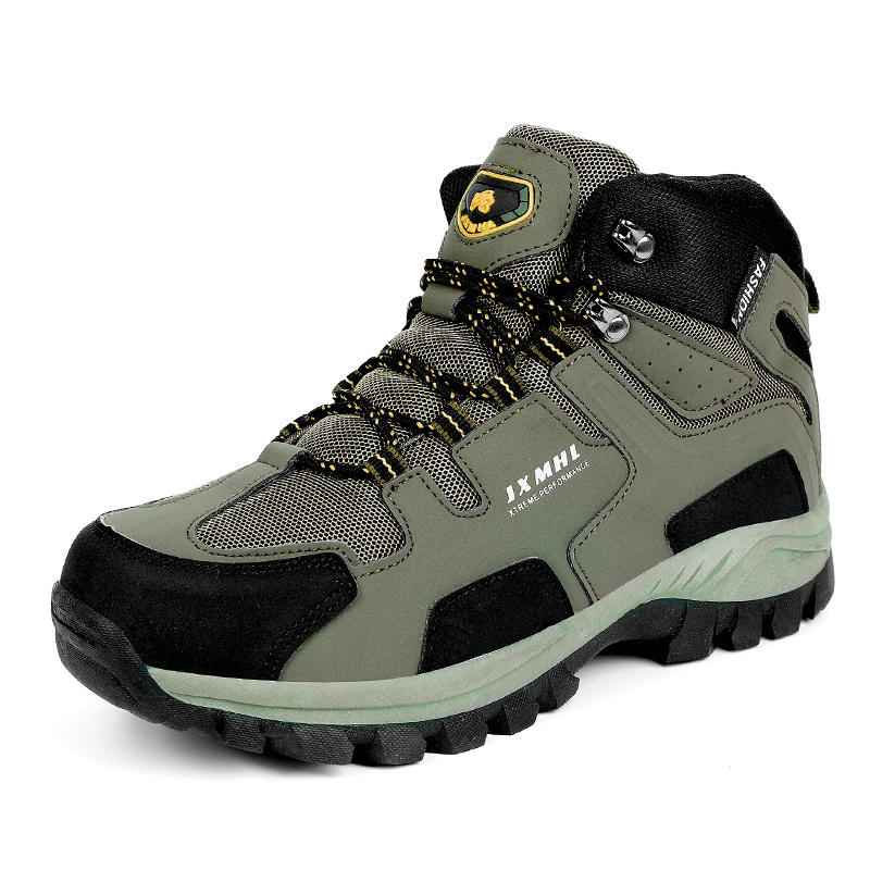 Newest Design trekking shoes Breathable Microfiber Leather men hiking boots