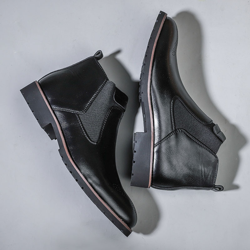 Handmade Slip on Ankle Winter Party Business Formal Chelsea boots for men shoes leather