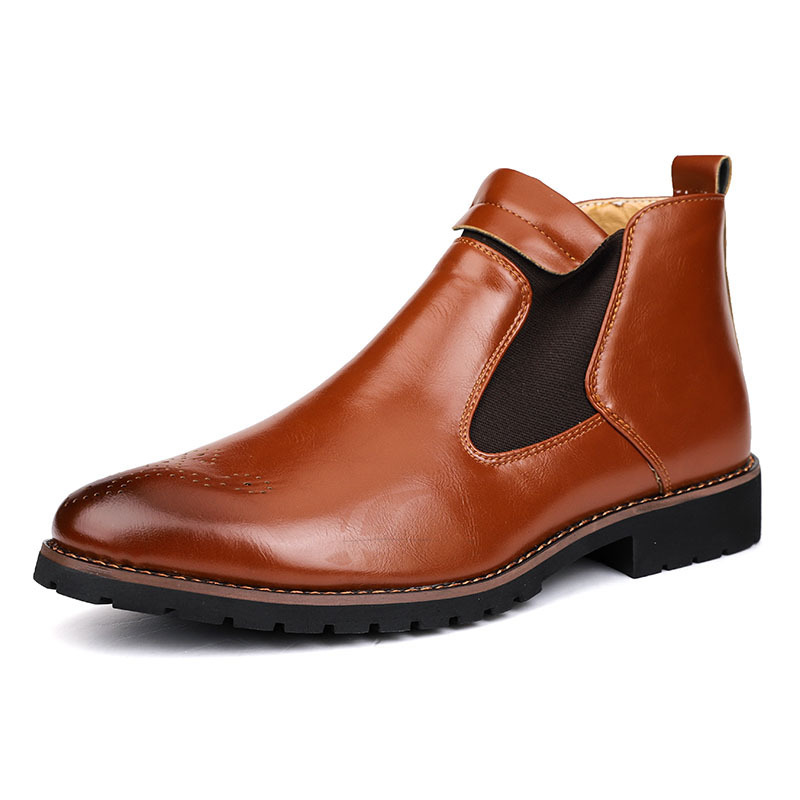 Handmade Slip on Ankle Winter Party Business Formal Chelsea boots for men shoes leather