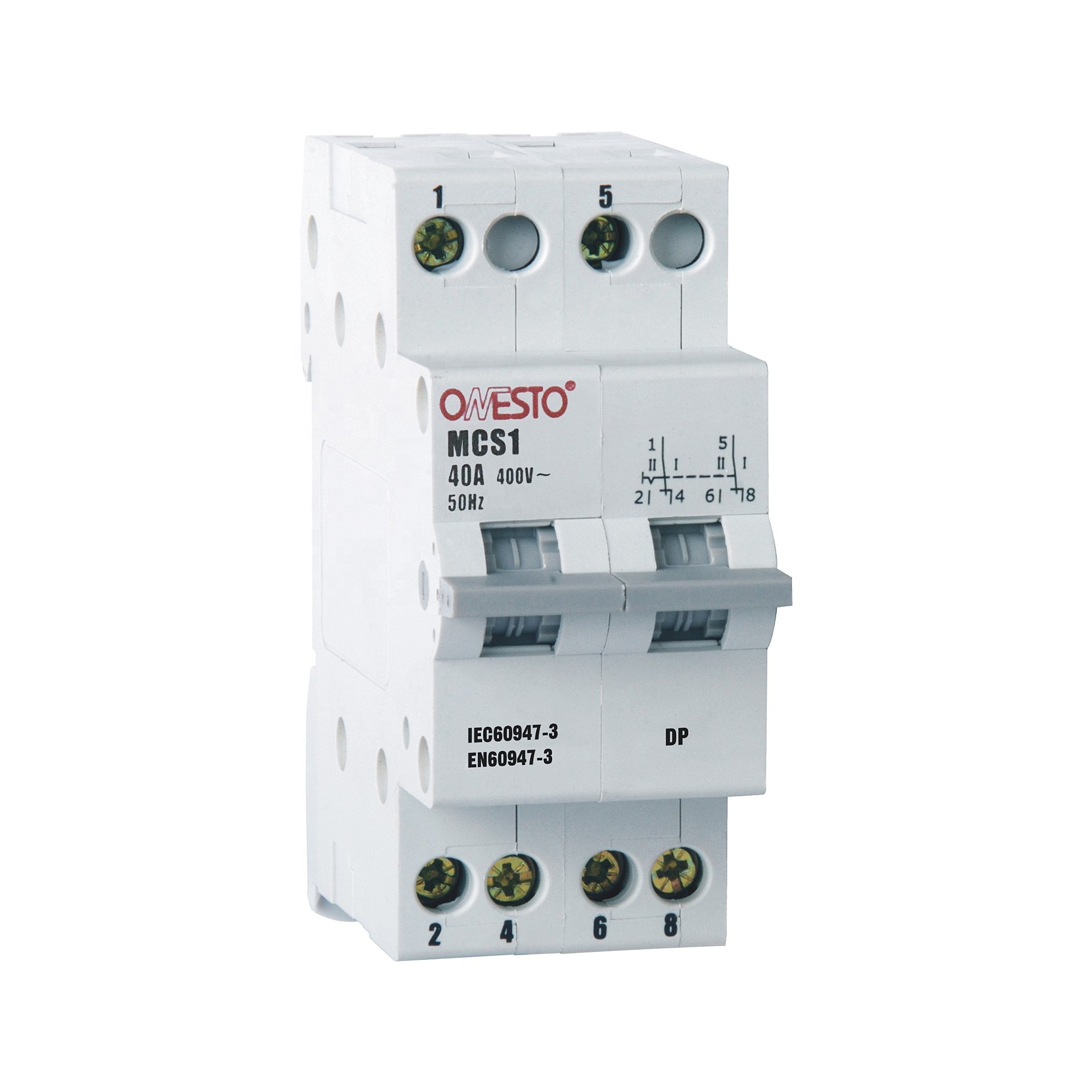 High Quality Modular Changeover Switch 25A 40A Manual Change Over Switch 400V Din Rail 2P 4P MCS for Backup Power Switching