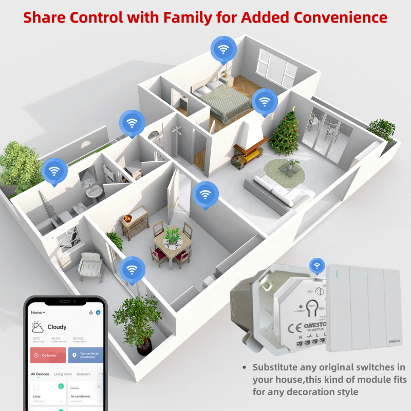 Wholesale WiFi Dimmer Switch Module LED Dimmer Controller 220-240V TUYA APP Remote Control AC Dimmers