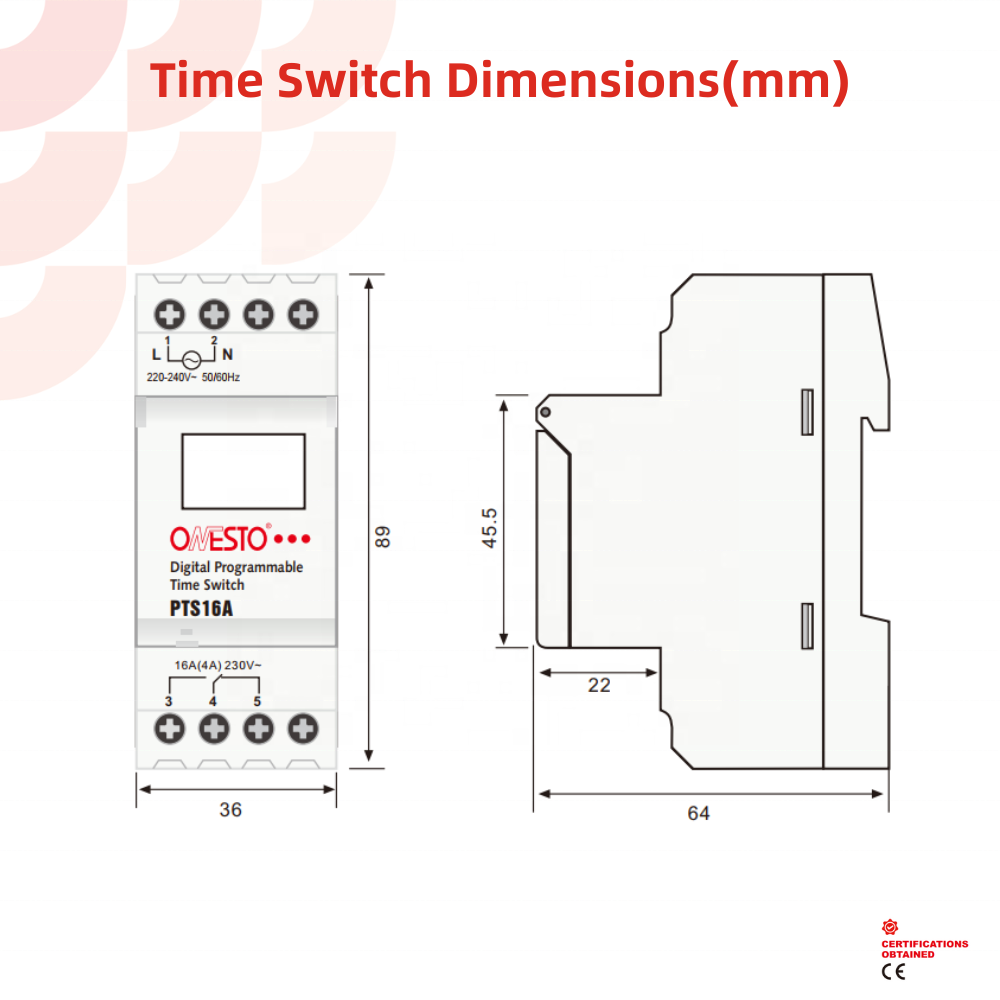 Din Rail Mounting Programmable Time Switch with LCD Display 24v 36v 48v 110v AC Digital Timer Switch for HVAC control