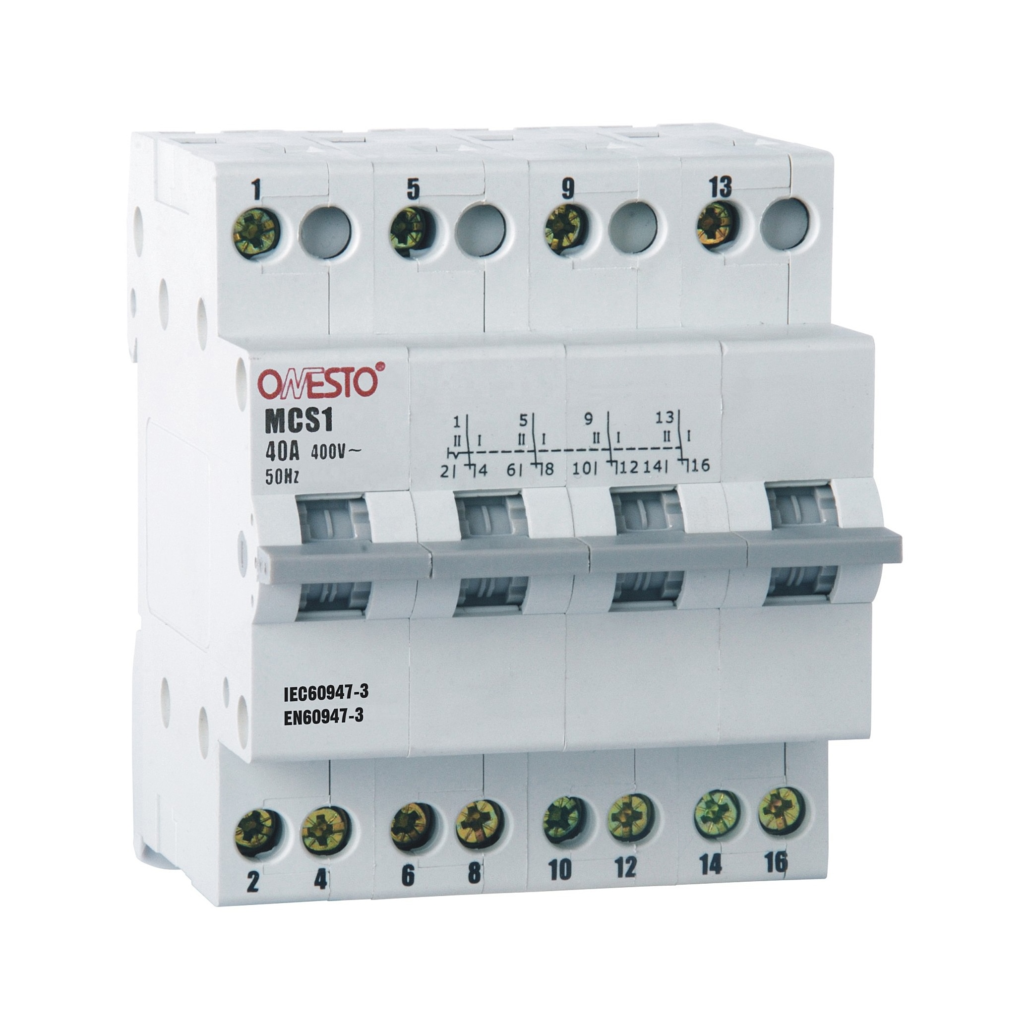 High Quality Modular Changeover Switch 25A 40A Manual Change Over Switch 400V Din Rail 2P 4P MCS for Backup Power Switching