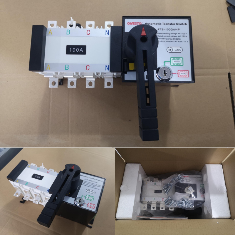 Automatic Changeover Switch 4 Pole Dual Power Automatic Transfer Switch 4P 250A ATS Changeover Switch for Generator