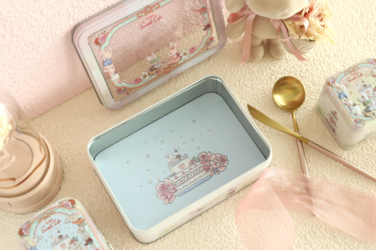 2023 popular tinplate box candy tin can with children safety biscuit packaging tin wholesales