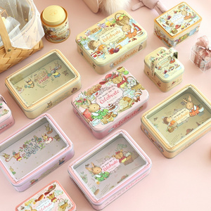 2023 popular tinplate box candy tin can with children safety biscuit packaging tin wholesales