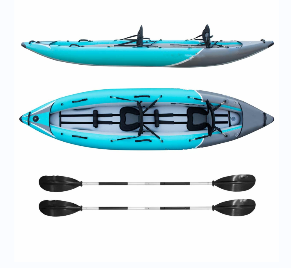 Drop Stitch Inflatable Kayak Fishing PVC Tarpaulin Kayak China Modular Sea Kayak 2 Person Factory Customized Kayack Para 2 Yes!