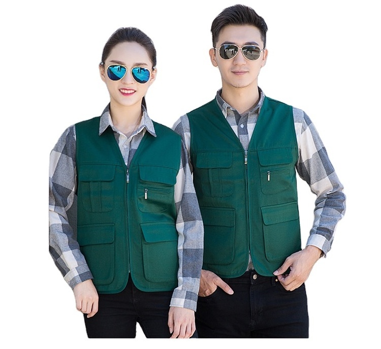 WHG9001 OEM Vest with many pockets Wholesale sleeveless work vest for workers volunteers clothes and propaganda