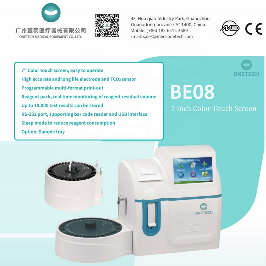 BE08 Fully Automated Laboratory Automatic Blood Gas Electrolyte Analyzer with Na, K, Cl, Ca, pH, Li, Mg, TCO2, AG