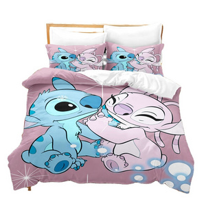 OEM Factory King Duvet Cover Set Games Plant Digital Print Bed Linen 100% Bedding 3D Printed Stitch Star Baby Series