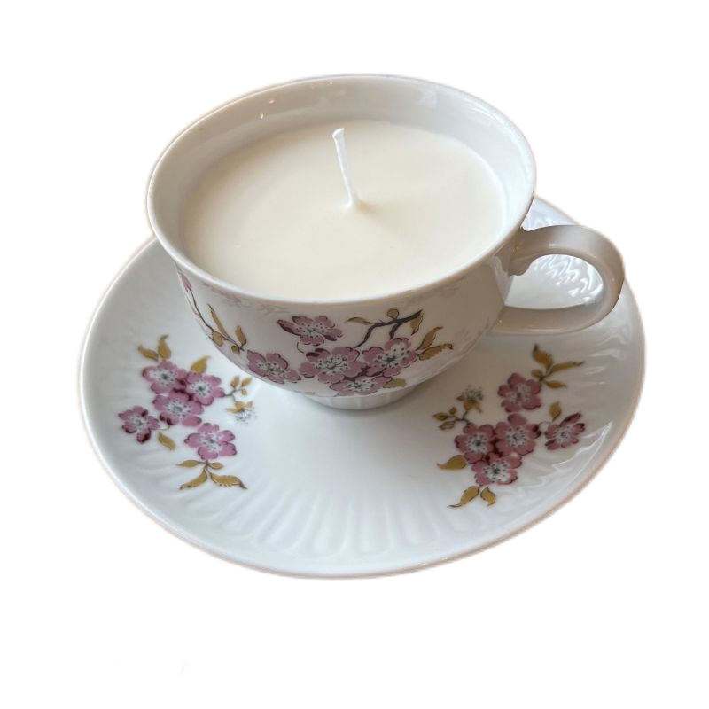 Tea Cup Shaped Ceramic Candle Holders European Style Creative Tea Light Holder Oil Burner Wax Candle