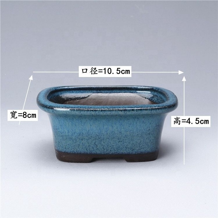 Wholesale Ceramic Yixing Bonsai Pots Clay  Chinese Style Rectangular Flower Pot