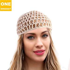 Wholesale Unisex Polyester Hair Snood Night Sleep Hat Plain Summer Head Covers Solid Wig Cap Turban