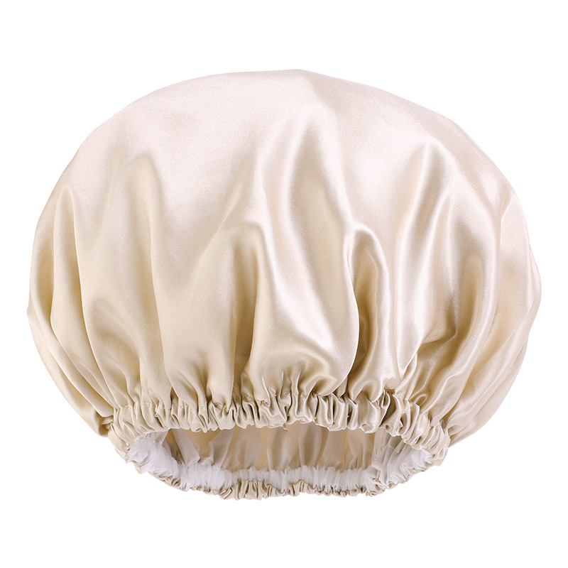 Wholesale Solid Colors Shower Bath Caps Waterproof Double Layer Reusable EVA Hair Bonnet Shower Cap