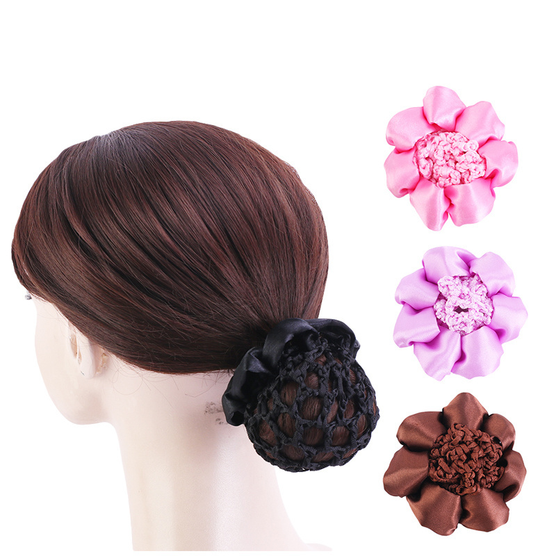 Wholesale Solid Night Sleeping Snood Fasion Unisex Hair Crochet Hat Long Hair Satin Snood hair Accessories