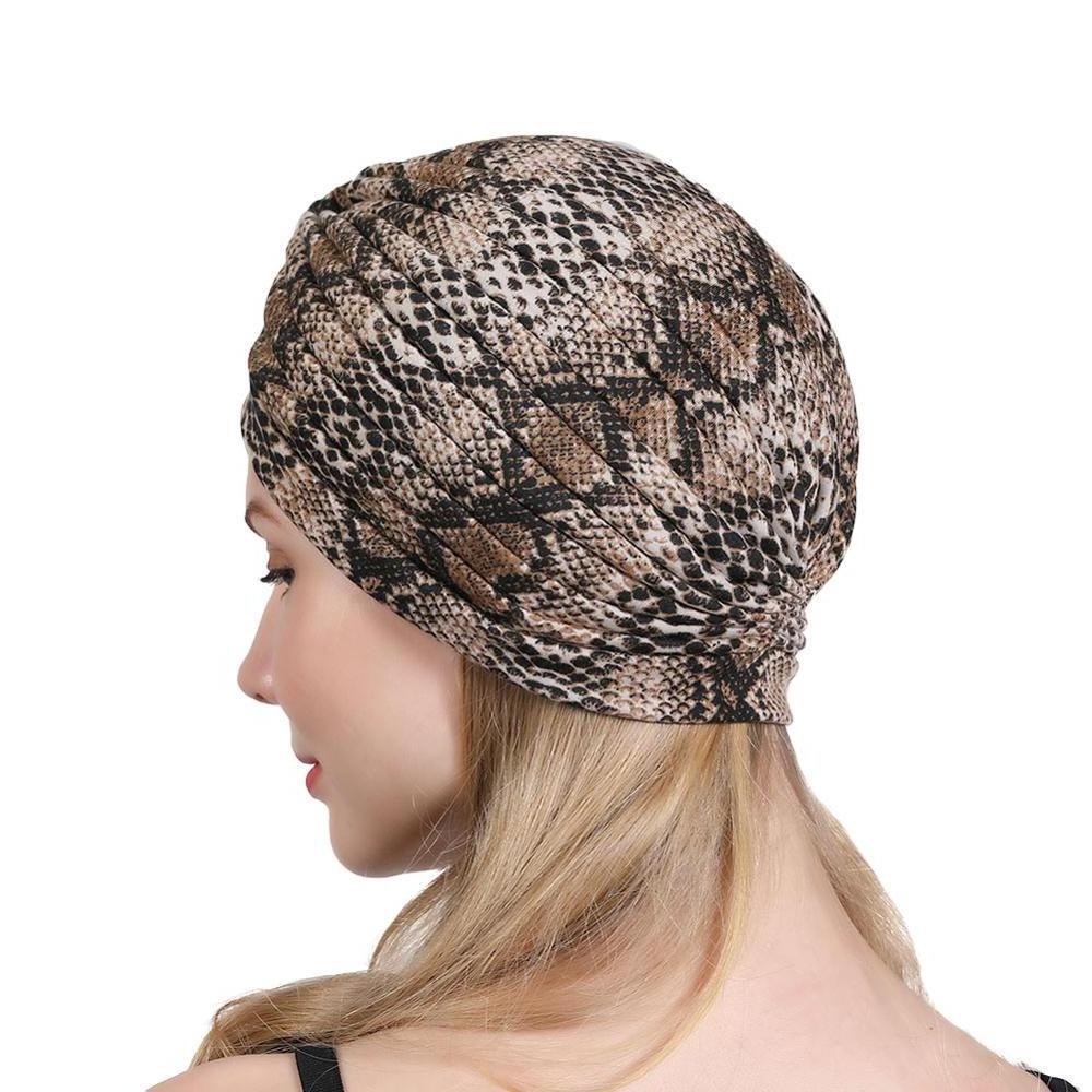 Hot sale Animal Printing Soft Cotton Knot Turban Hats for Women TJM-412