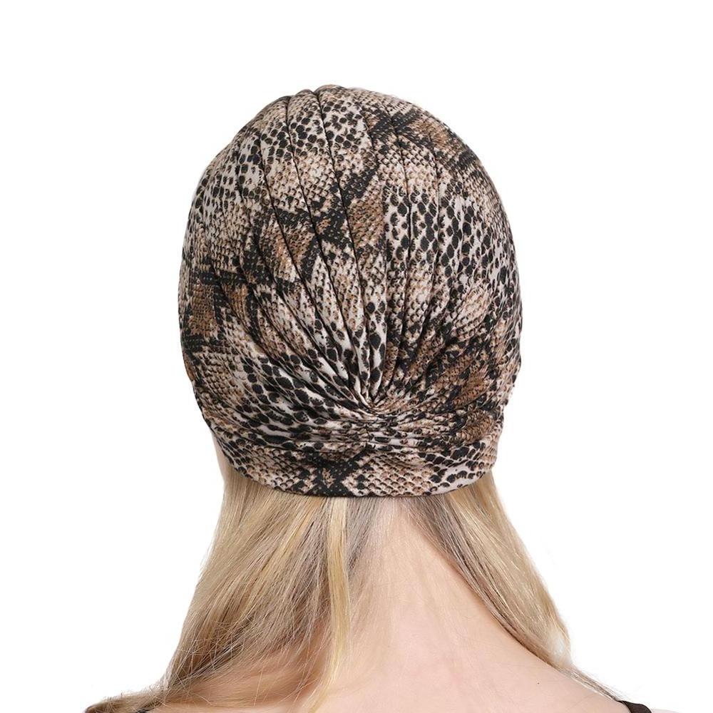 Hot sale Animal Printing Soft Cotton Knot Turban Hats for Women TJM-412