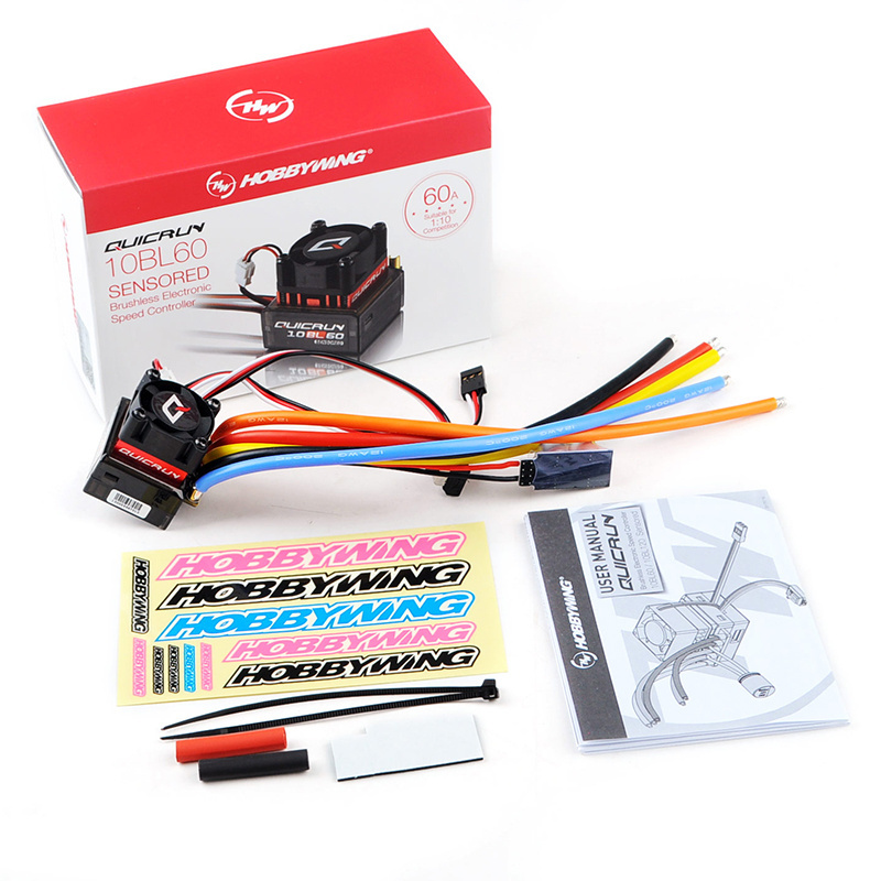 Hobbywing QUICRUN 10BL60&120 Sensored 60A 120A 2-3S Lipo BEC Speed Controller Brushless ESC for 1/10 1/12 RC Car