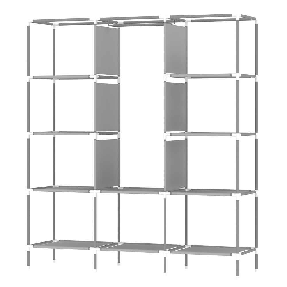 Clothes Closet Portable Freestanding Closet Shelf Storage Organizer Wardrobe with Hanging Rack