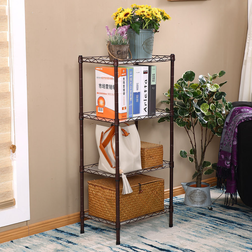 4-Shelf Adjustable, Heavy Duty Storage Shelving Unit (350 lbs loading capacity per shelf), Steel Organizer Wire Rack