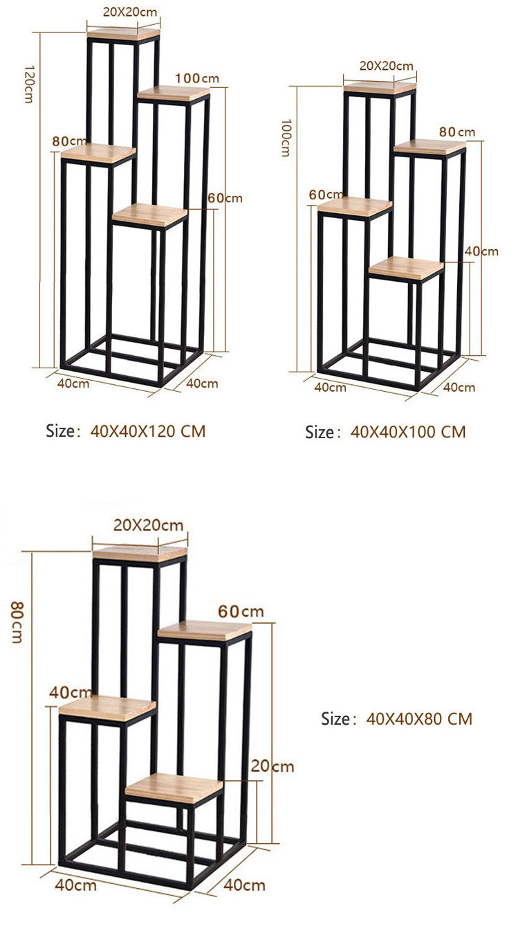 Plant Stand Metal Flower Holder Racks with 4 Tiers Garden Decoration Display 4 Layers Planter Rack Shelf Organizer