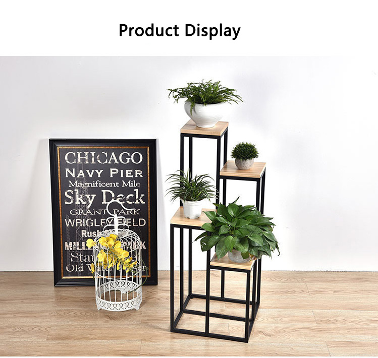 Plant Stand Metal Flower Holder Racks with 4 Tiers Garden Decoration Display 4 Layers Planter Rack Shelf Organizer