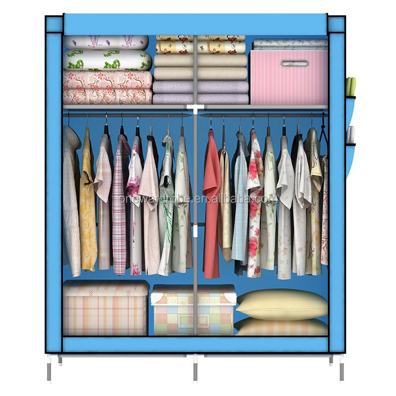 Big size 110cm rolling door non-woven fabric portable folding wardrobe