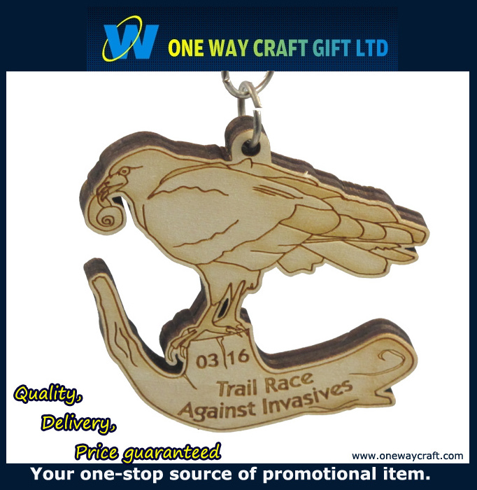 Wooden Crafts Medals Wood Medal Gifts Engraving Wooden Decoration Carved Customized Logo Customized Size Souvenir OW-W-027 1-6MM