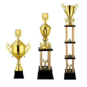 Custom Wholesale Gymnastics Football Trophies Award Metal Medal Gold Color Sports Soccer Basketball Badminton Trophy Cup