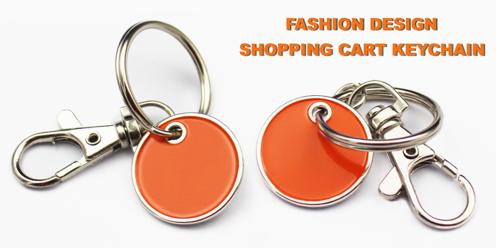 Shopping Cart Trolley Coin Keychain/ Token Keyring/ Shopping Trolley Coin for Supermarket Factory Custom Metal China Keyring 3D