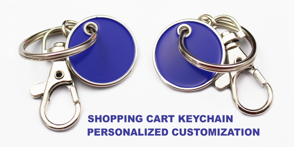 Shopping Cart Trolley Coin Keychain/ Token Keyring/ Shopping Trolley Coin for Supermarket Factory Custom Metal China Keyring 3D