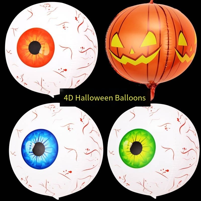 22inch 4D Red Blood Eyeballs Halloween Devil Eyeball Balloon Scary Party Decoration Supplies Red Bloody Eyeball