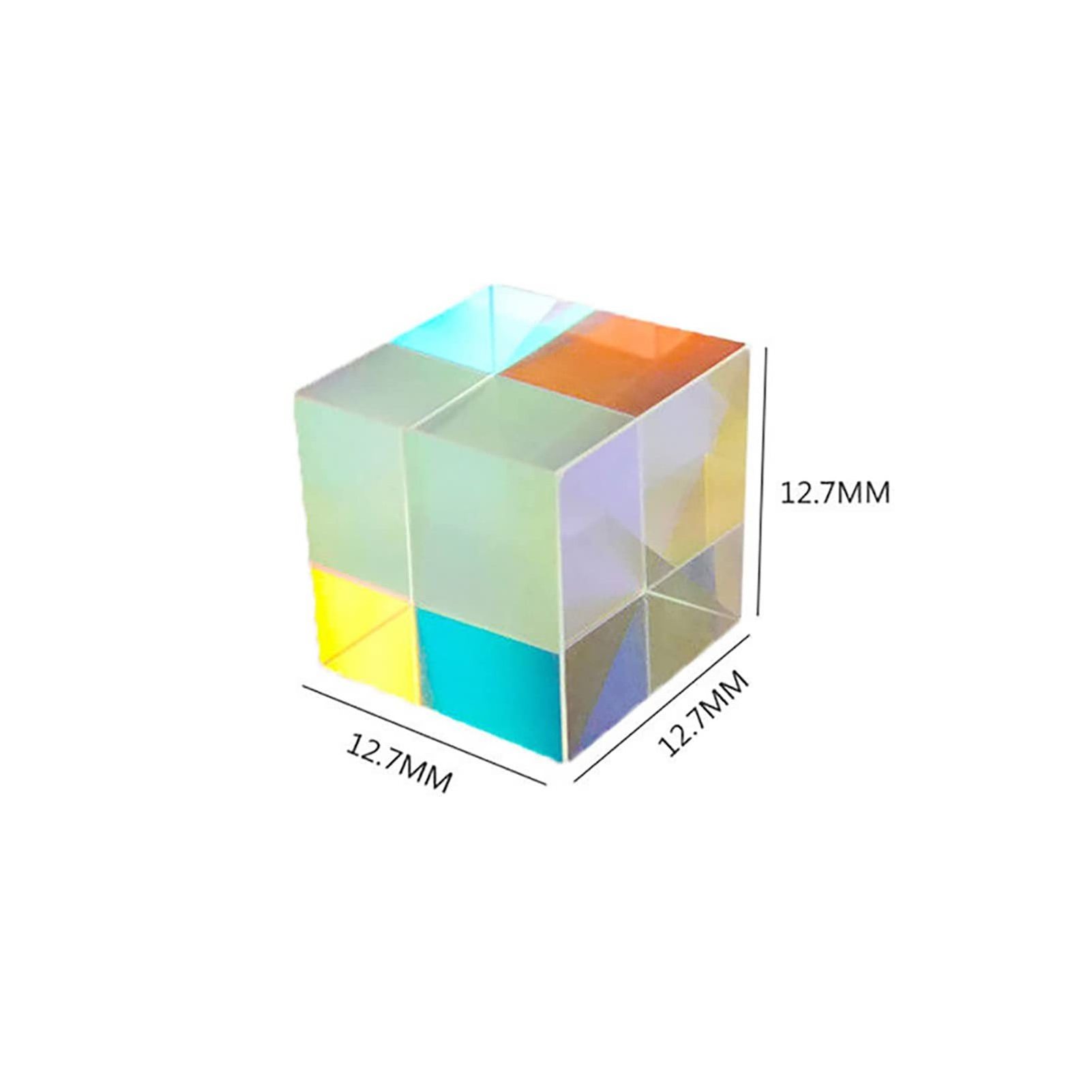 Polishing Compact Glass Cube Prism X-Cube Prism RGB Dispersion Prism Physic Teaching Tool Physics Toy Home Office Decoration