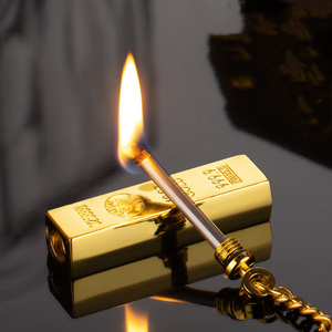 Wowei Vintage Portable Gold Bar Shaped Lighter Match Key Chain Vintage Kerosene Keychain Lighter For Kitchen