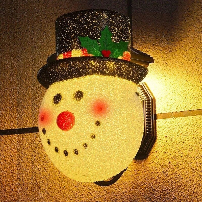 Christmas Porch Light Covers LED Snowman Lamp Shade Cover Porch Light Cover For Garden Yard Outdoor