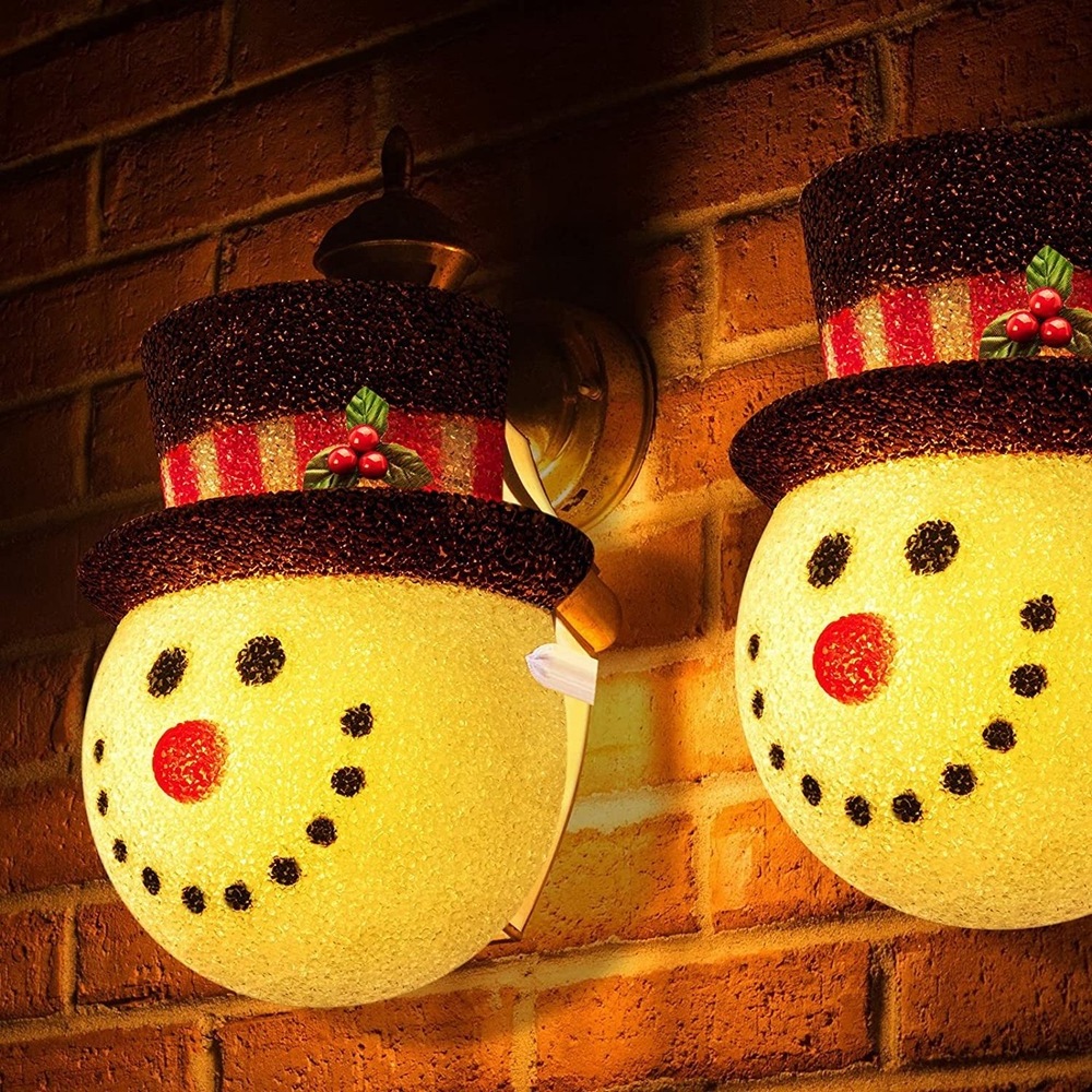 Christmas Porch Light Covers LED Snowman Lamp Shade Cover Porch Light Cover For Garden Yard Outdoor