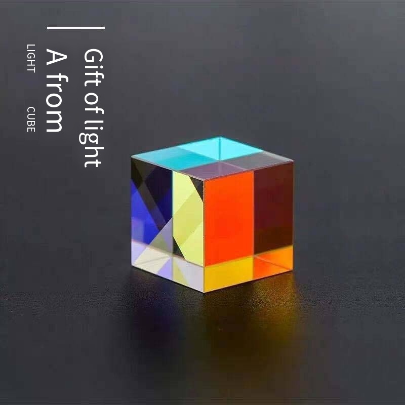 Polishing Compact Glass Cube Prism X-Cube Prism RGB Dispersion Prism Physic Teaching Tool Physics Toy Home Office Decoration