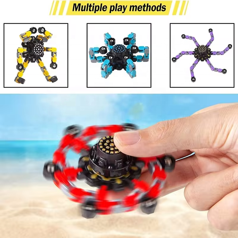 Hot Selling Spinning Top Focus Toy with Transformable Chain Mechanical Spiral Twister Fingertip Gyro Stress Relief Toy