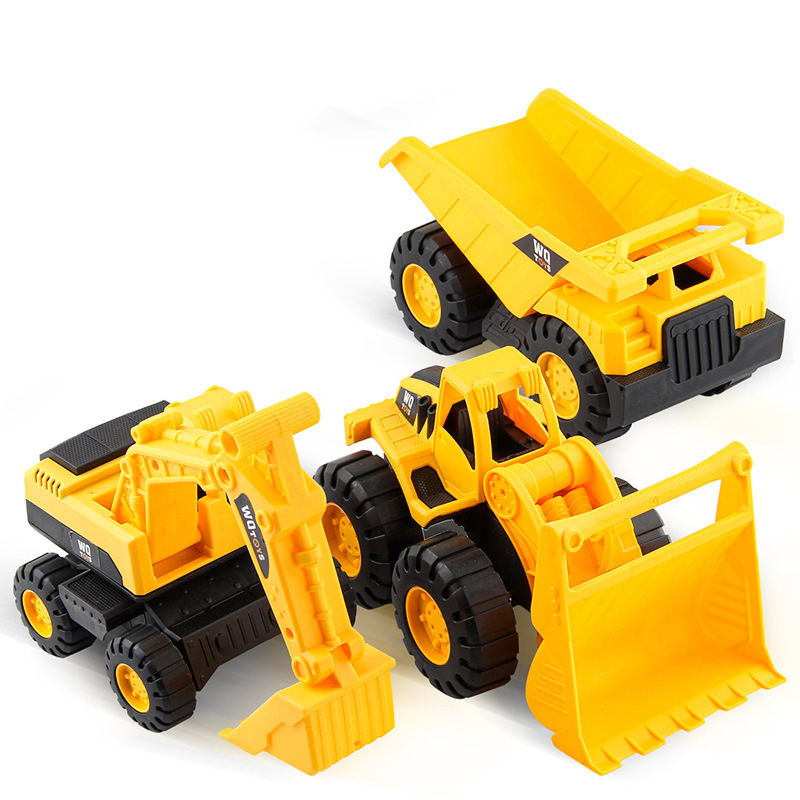 Construction Site Vehicles Toy Engineering Cars Dump Trucks Excavator Bulldozer Birthday Gift Cake Decoration For Kids Children