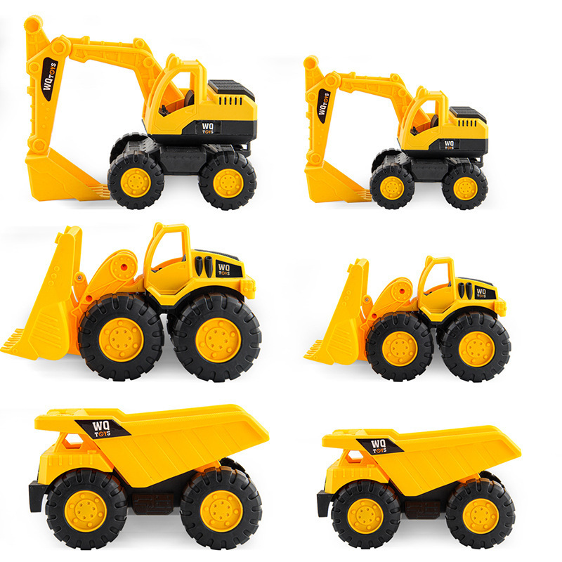 Construction Site Vehicles Toy Engineering Cars Dump Trucks Excavator Bulldozer Birthday Gift Cake Decoration For Kids Children